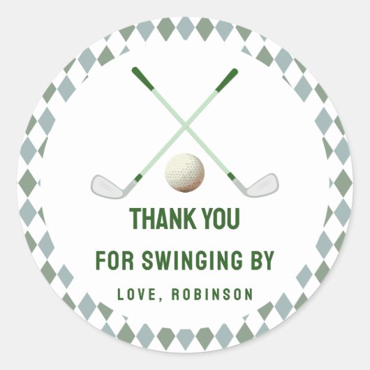 ホールモダンインワンパルティーゴルフ誕生日 ラウンドシール (正面)