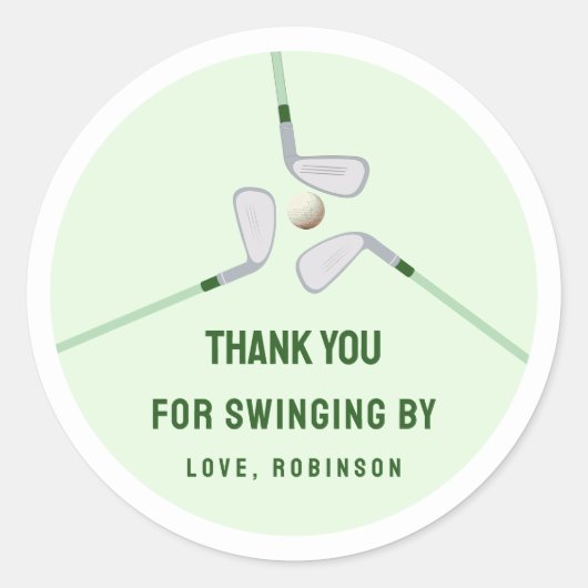 ホールモダンインワンパルティーゴルフ誕生日 ラウンドシール (正面)