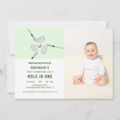 ホールモダンインワンパーティーゴルフ誕生日写真 招待状 (正面)