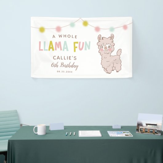 ホールラマおもしろいかわいい誕生日パーティー 横断幕 (トレードショー)