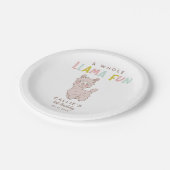 ホールラマおもしろいアルパカ誕生日パーティー ペーパープレート (アングル)