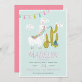 ホールラマおもしろいアルペース誕生日招待状 招待状 (正面/裏面)