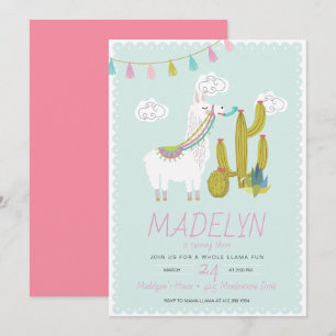 ホールラマおもしろいアルペース誕生日招待状 招待状