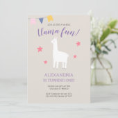 ホールラマおもしろいキュートボホ誕生日 招待状 (スタンド正面)