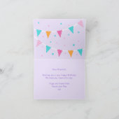 ホールラマおもしろいケーキサードパープルハッピーバースデー カード (内部)