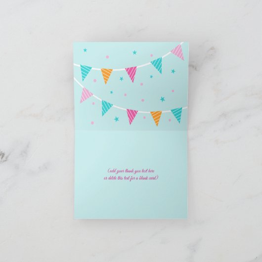 ホールラマおもしろいケーキ2ndバースデーアクア サンキューカード