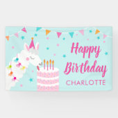 ホールラマおもしろいケーキ4thバースデーアクア 横断幕 (横)