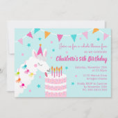 ホールラマおもしろいケーキ5th誕生日アクア 招待状 (正面)