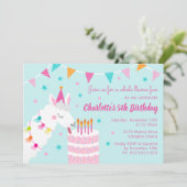 ホールラマおもしろいケーキ5th誕生日アクア 招待状 (スタンド正面)