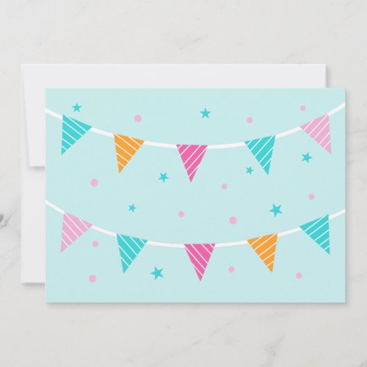 ホールラマおもしろいケーキ5th誕生日アクア 招待状 (裏面)