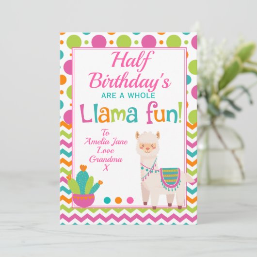 ホールラマおもしろいハーフ誕生日 シーズンカード (スタンド正面)