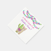 ホールラマおもしろいピンクパープルサボテンの子誕生日 スタンダードカクテルナプキン (角)