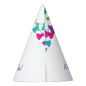 ホールラマおもしろいピンクパープルサボテンの子誕生日 パーティーハット (裏面)