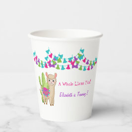 ホールラマおもしろいピンクパープルサボテンの子誕生日 紙コップ