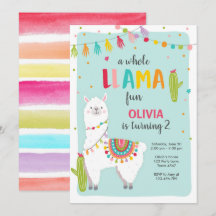 ホールラマおもしろいフィエスタガール誕生日招待状