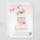 ホールラマおもしろいママベビーフィエスタカッティピンクガールズ 招待状 (正面)