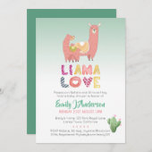 ホールラマおもしろいママベビーラブフィエスタカッティ 招待状 (正面/裏面)