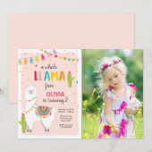 ホールラマおもしろい誕生日の招待状アルペスフィエスタ 招待状 (正面/裏面)