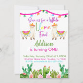 ホールラマおもしろい誕生日フェスタ招待状 招待状 (正面)