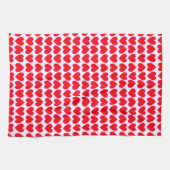 ホールロッタラブロマンチック赤いハートガロール キッチンタオル (横)