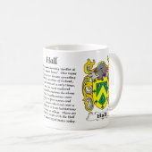 ホール家族の紋章付き外衣マグ コーヒーマグカップ (正面右)