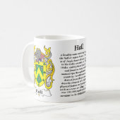 ホール家族の紋章付き外衣マグ コーヒーマグカップ (正面左)