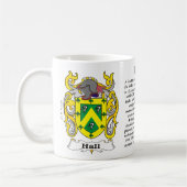 ホール家族の紋章付き外衣マグ コーヒーマグカップ (左)