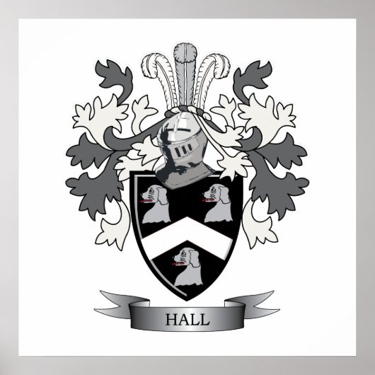 ホール家紋コートオブアームズ ポスター (正面)