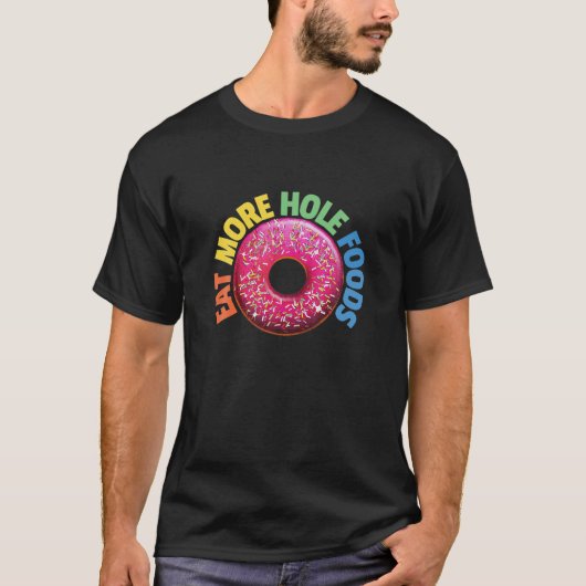 ホール食べフーズおもしろいフードプンプンDonuts Don Tシャツ (正面)