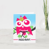 ホーレイ、お前の誕生日だおもしろい誕生日フクロウ カード (正面)