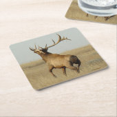 ホーンのE23ビッグブルエルクグラス スクエアペーパーコースター (アングル)