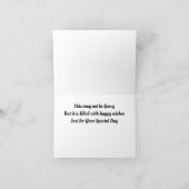 ホーンまたは***誕生日****に美しい夕日 カード (内部)