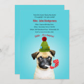 ホーンを鳴らしてサプライズ バースデーパーティー 招待状 (正面/裏面)