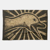 ホーンクグースアおもしろいックチキンミーム キッチンタオル (横)