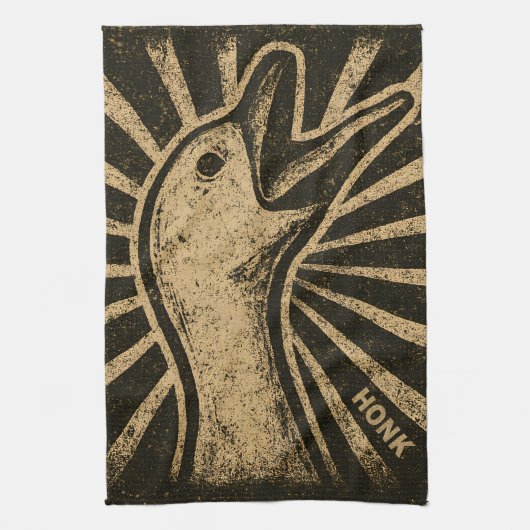 ホーンクグースアおもしろいックチキンミーム キッチンタオル (縦)