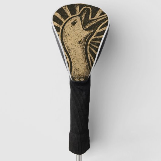 ホーンクグースアおもしろいックチキンミーム ゴルフヘッドカバー (正面)