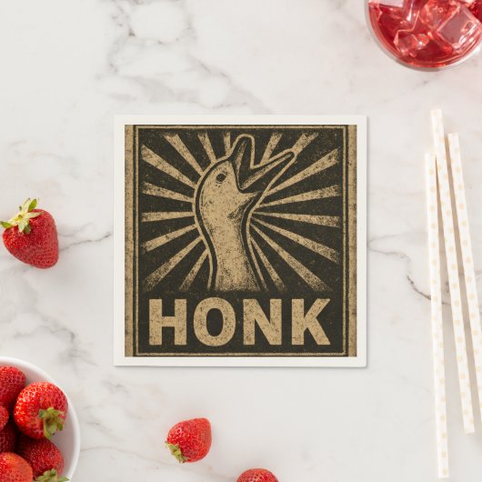 ホーンクグースアおもしろいックチキンミーム スタンダードカクテルナプキン (インサイチュ)