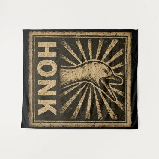 ホーンクグースアおもしろいックチキンミーム タペストリー (正面(横))