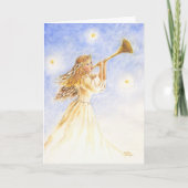 ホーングリーティングカード付きクリスチャン・クリスマスエンジェル カード (正面)