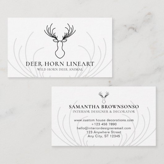 ホーンシカ(白動物) 名刺 (正面/裏面)