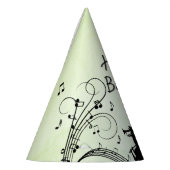 ホーンセクショントランペットジャズミュージック誕生日グリーン パーティーハット (左)