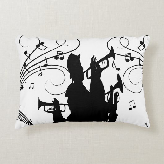 ホーンセクショントランペットジャズ音楽 アクセントクッション (正面)