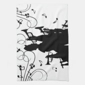 ホーンセクショントランペットジャズ音楽 キッチンタオル (縦)