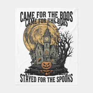 ホーンテッドハウス ハロウィン ビンテージ 彫刻 スプーキーT フリースブランケット