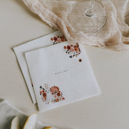 ホーンテッド・ハーヴェスト・フローラル&ゴースト ハロウィン スタンダードカクテルナプキン