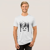 ホーンテッド・フォレスト・ゴースト・シルエットTシャツ | ダークミニマル トライブレンドＴシャツ (正面全面)