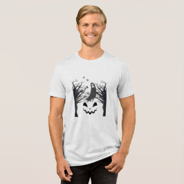ホーンテッド・フォレスト・ゴースト・シルエットTシャツ | ダークミニマル トライブレンドTシャツ