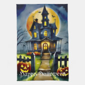 ホーンテッド・ホロウと月 キッチンタオル (縦)