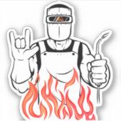 ホーンハンドハンドサイン記号溶接機火災シール シール (正面)