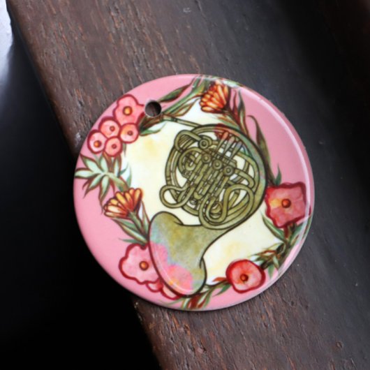 ホーンバンドキャフランスのンプアートホルンバンド先生 セラミックオーナメント